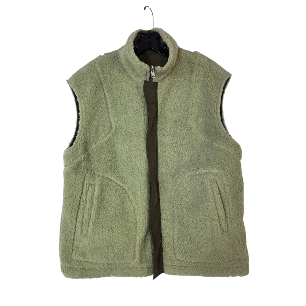 Initial Reversible fleece wool blend vest